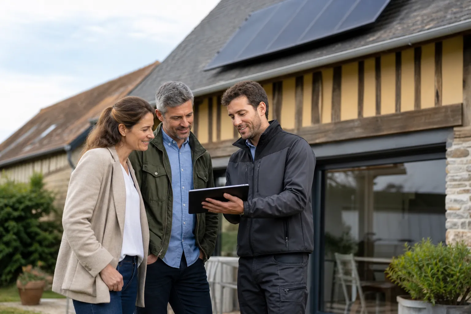 Visite technique avant un devis de panneaux solaires à Bernay